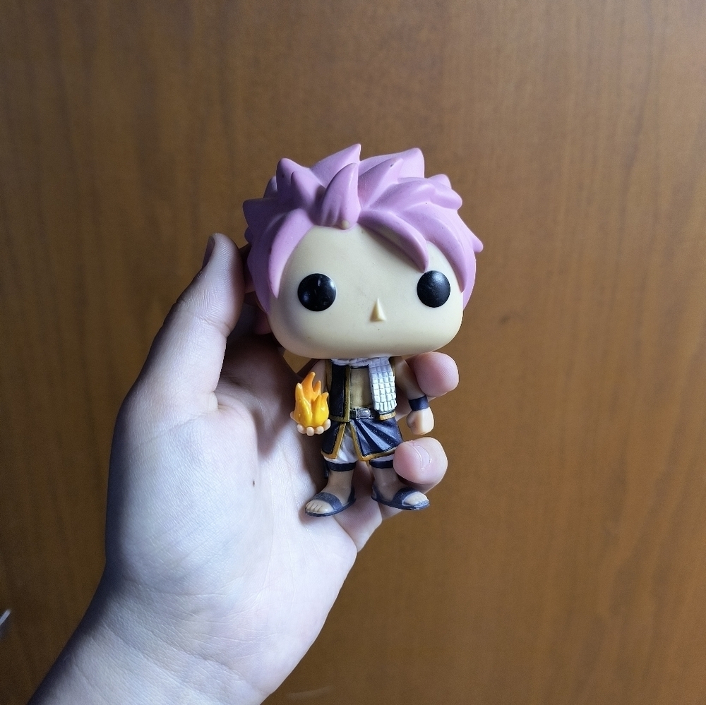 Anime Character Vinyl Figure with Pink Hair Funko POP Anime: Fairy Tail Natsu Ac - Picture 2 of 8